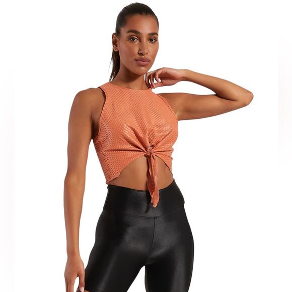NWT! Koral Mayra Netz Tie Muscle Athleisure Gym Chic Tank - Size Large - Picture 1 of 12